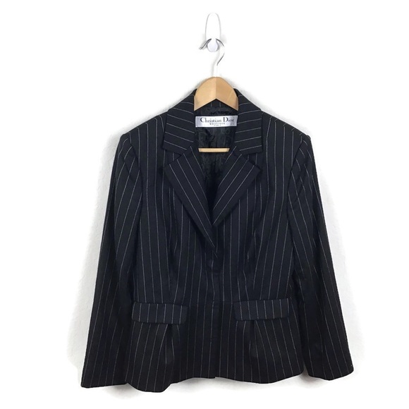 Christian Dior Boutique Jacket Black Stripe Blazer - Picture 1 of 8